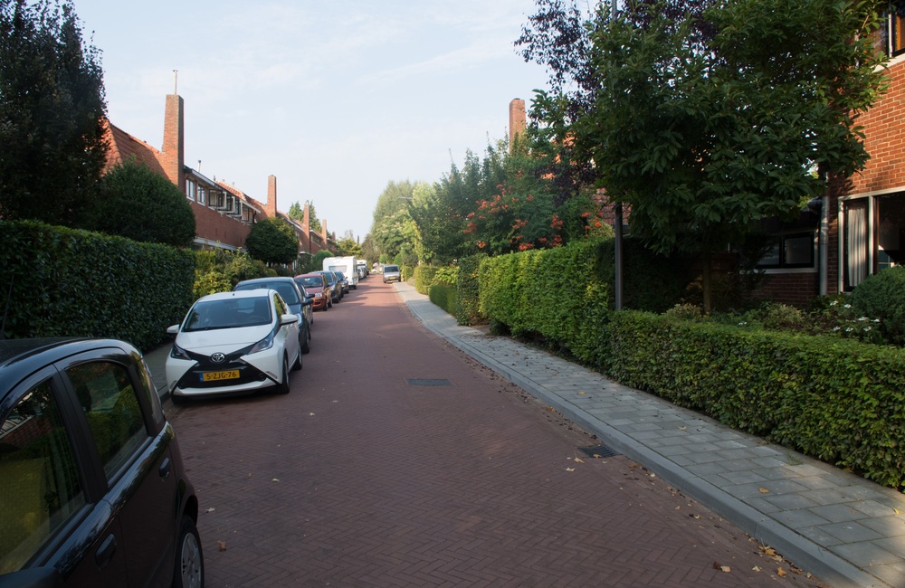 Torckstraat met typerende hoge schoorstenen