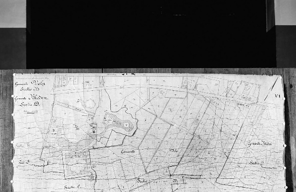 Tekening kadastrale kaart Biljoen 1926 in archief van het kasteel Biljoen (1984)