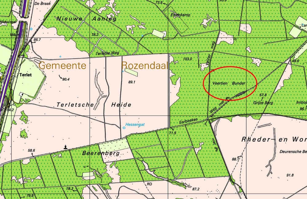kaartje uit 2000 met Veertien Bunder