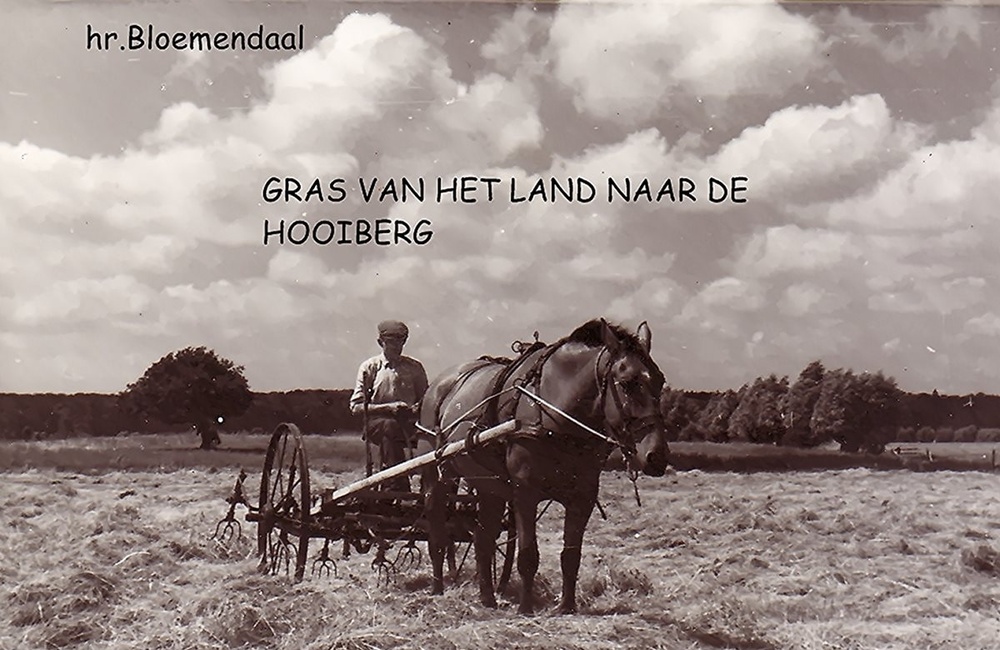 Boerderij "t Veentje, Harderwijkerweg 87. B.J. Braakman werkt op het land.