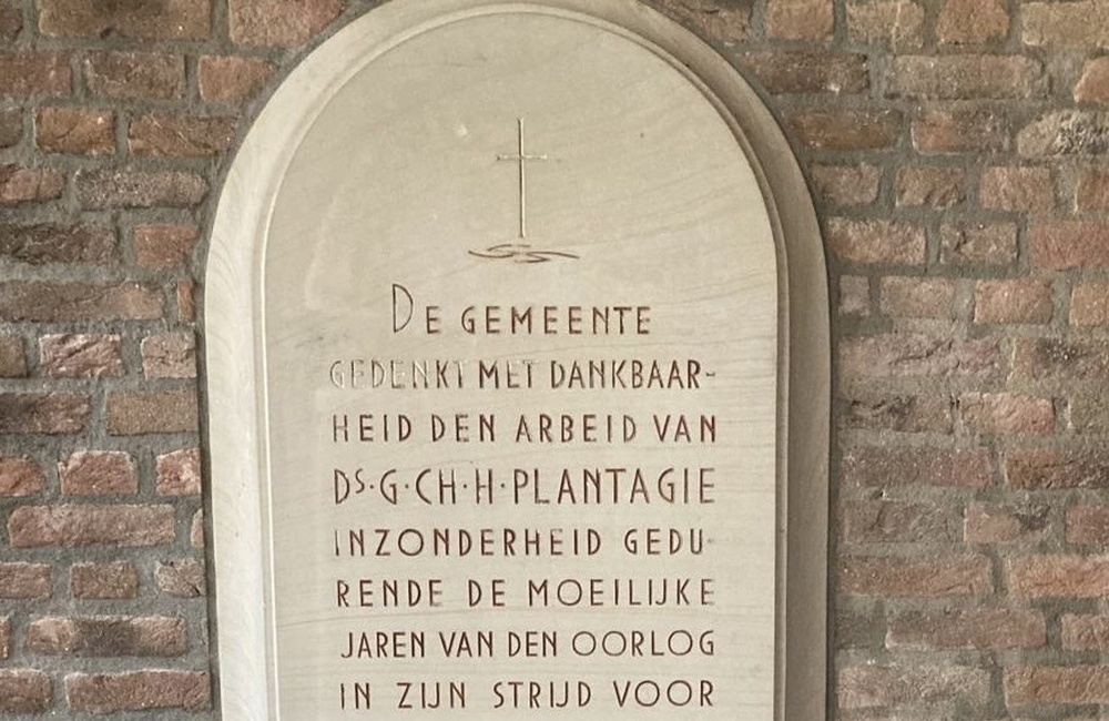 Herdenkingsplaquette Ds Plantagie