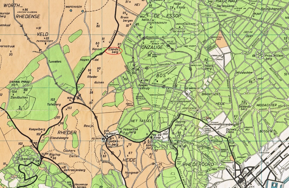 Kaartje uit 1935 met Hazendel
