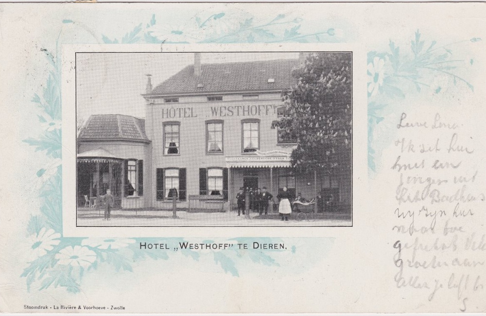 Hotel Westhoff met wachtkamer stoomtram - 1902