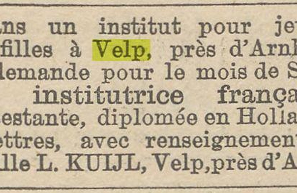 Advertentie Mej.L.Kuijl - 1894