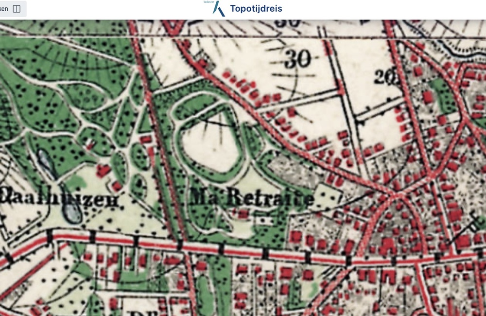 Kaartje ca 1900 Ontwikkeling Ma Retraite
