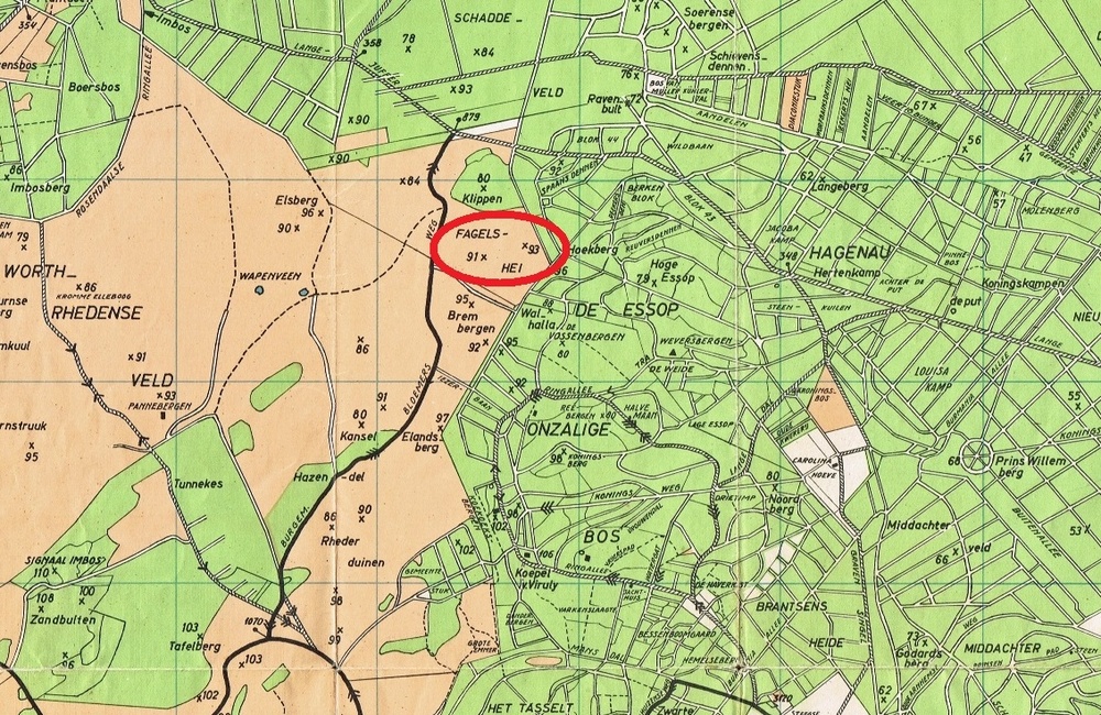 Kaartje uit 1935 met Fagelshei