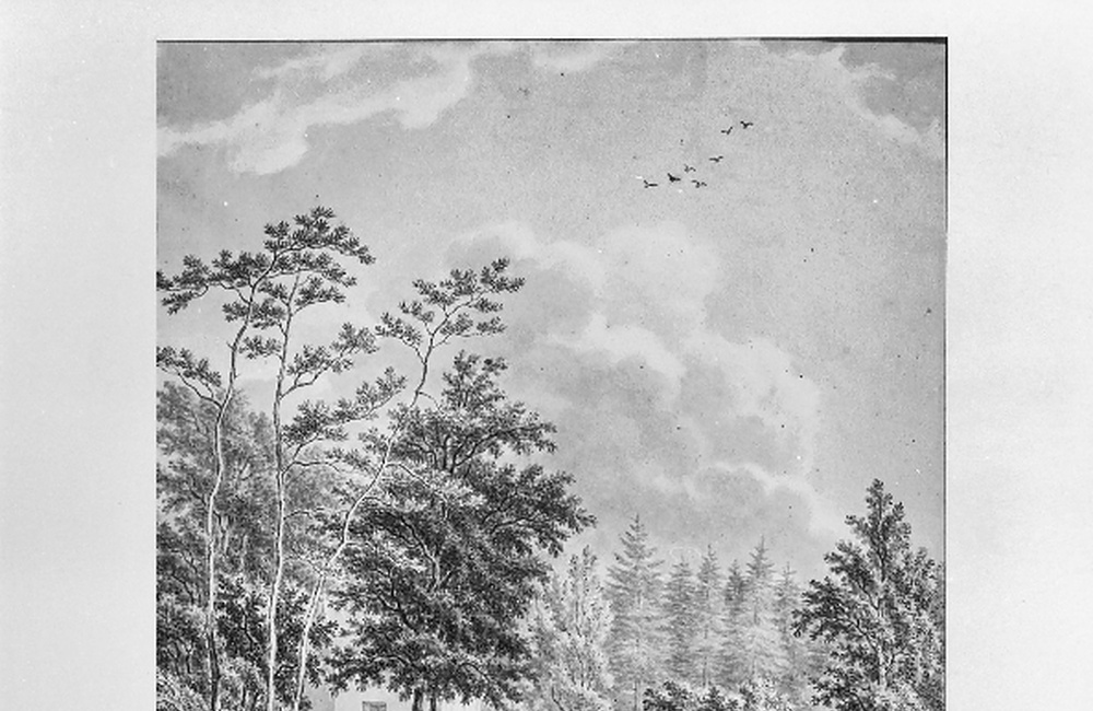 Pentekening door W.Uppink, ca. 1820, Salon van Beekhuizen (1985)
