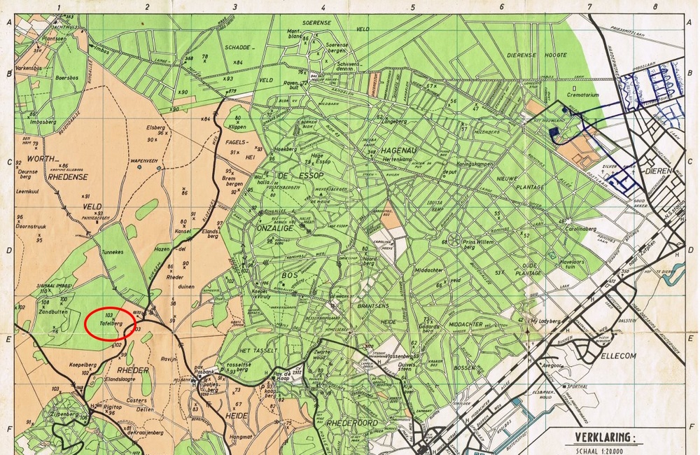 De Tafelberg op kaart- 1935