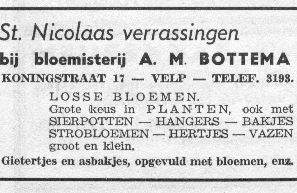 Bloemisterij Bottema  - ca 1970