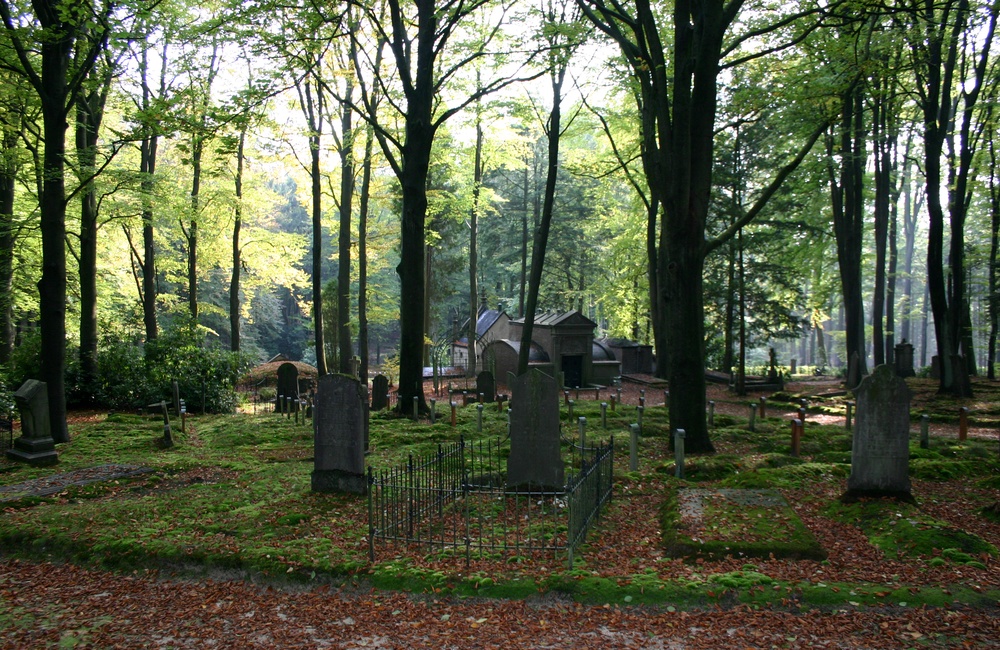 Op de voorgrond familiegraven