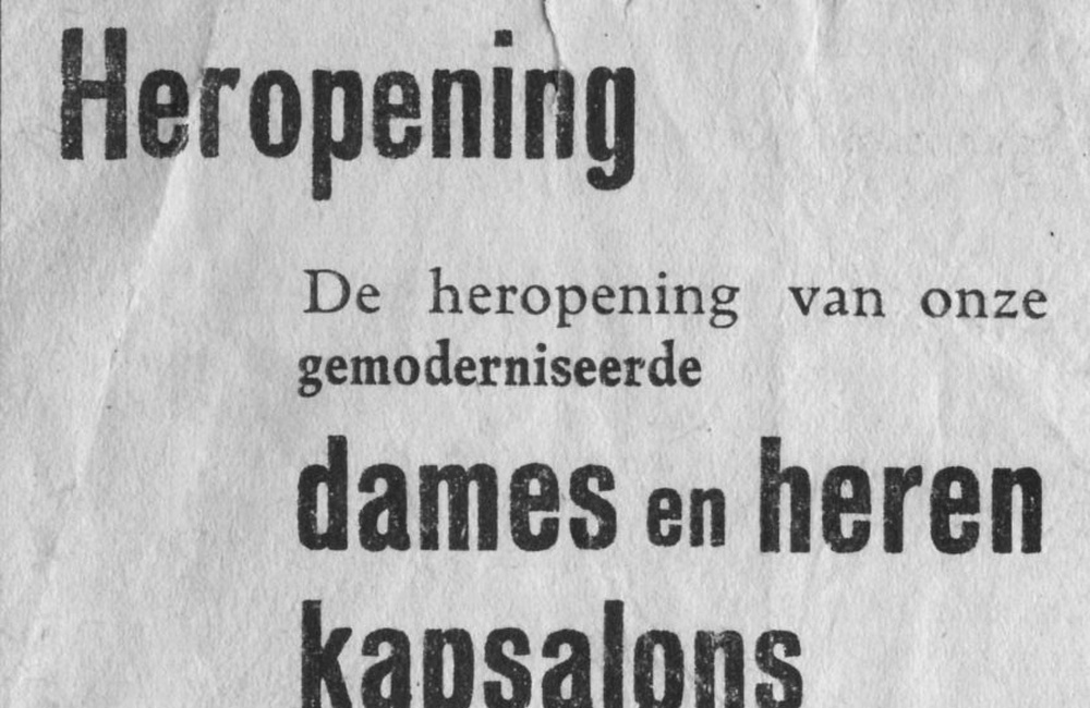 Heropening kapsalon - 1956