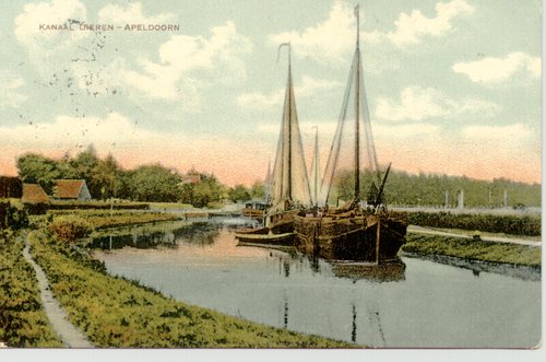 OUDDI~D2 Zeilschepen op het kanaal bij Dieren 1914