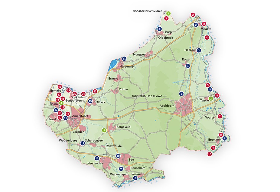 Kaart van het werkgebied van ons waterschap