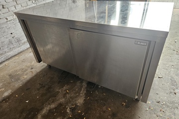 Afbeelding van rvs werktafel schuifdeuren 150x70 cm