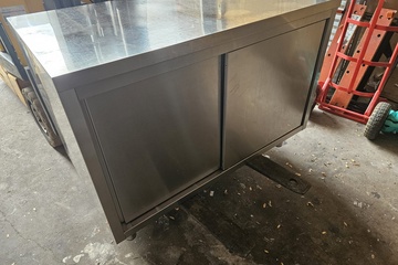 Afbeelding van rvs werktafel schuifdeuren 120x70 cm