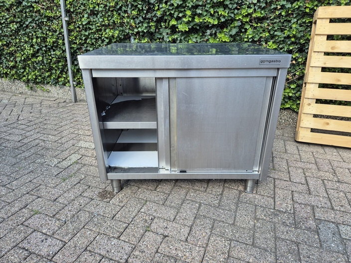rvs tafel met schuifdeuren