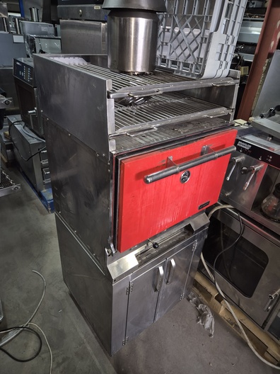 Houtskool professional charcoal oven red op onderstel