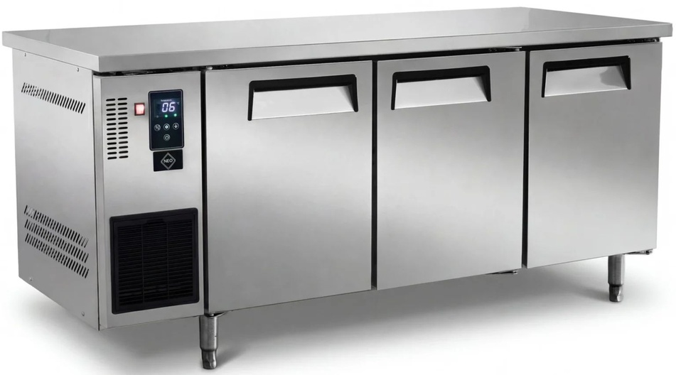 rvs 3 deurs koelwerkbank 180 cm nieuw