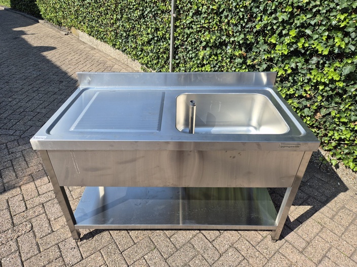 rvs spoeltafel 140cm